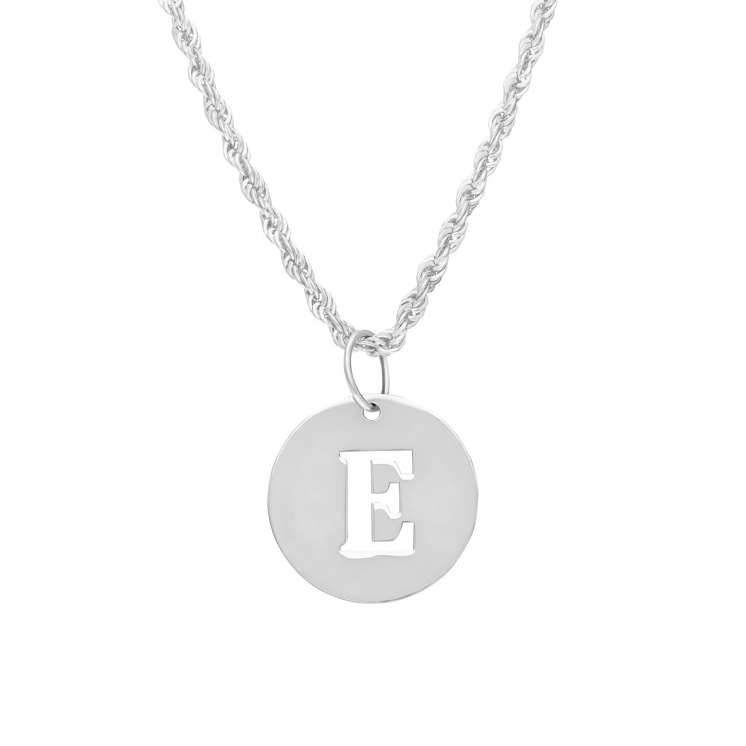 Gevlochten (choker) ketting met initiaal / letter – Gepersonaliseerd, Verguld Zilver