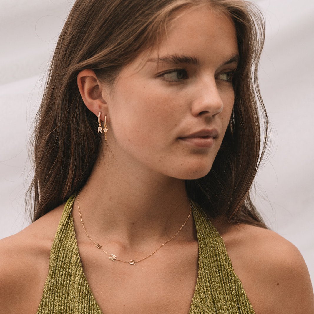 Initiaal ketting met 3 initiaal / letters – Gepersonaliseerd, Sterling Zilver