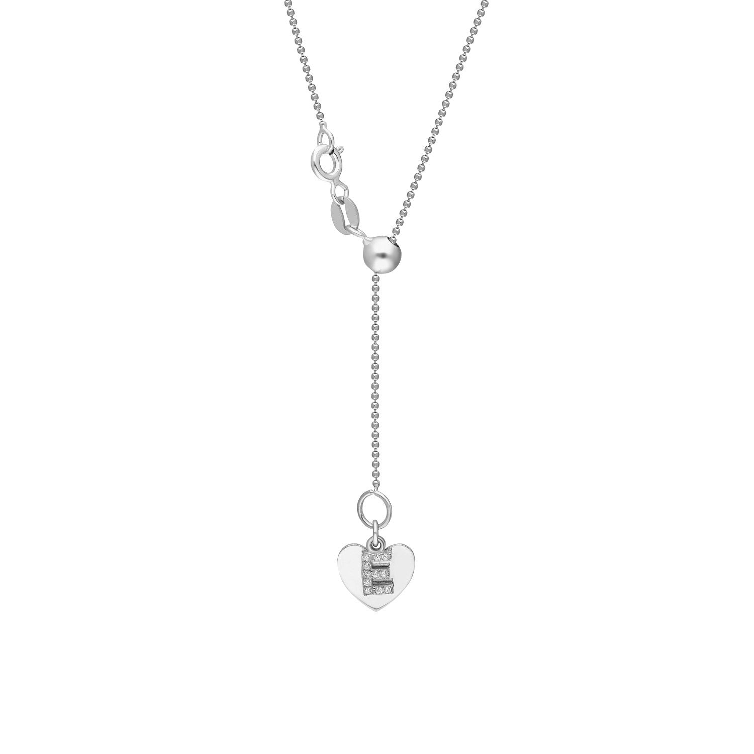 Ketting met hartvormige figuur initiaal / letter – Gepersonaliseerd, Sterling Zilver - aanpasbaar
