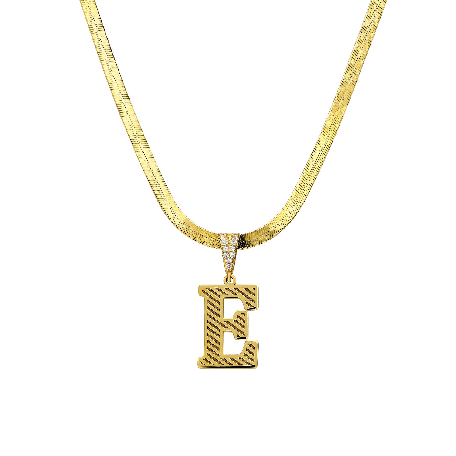 Ketting met initiaal / letter van snack chain – Gepersonaliseerd, Stering Zilver