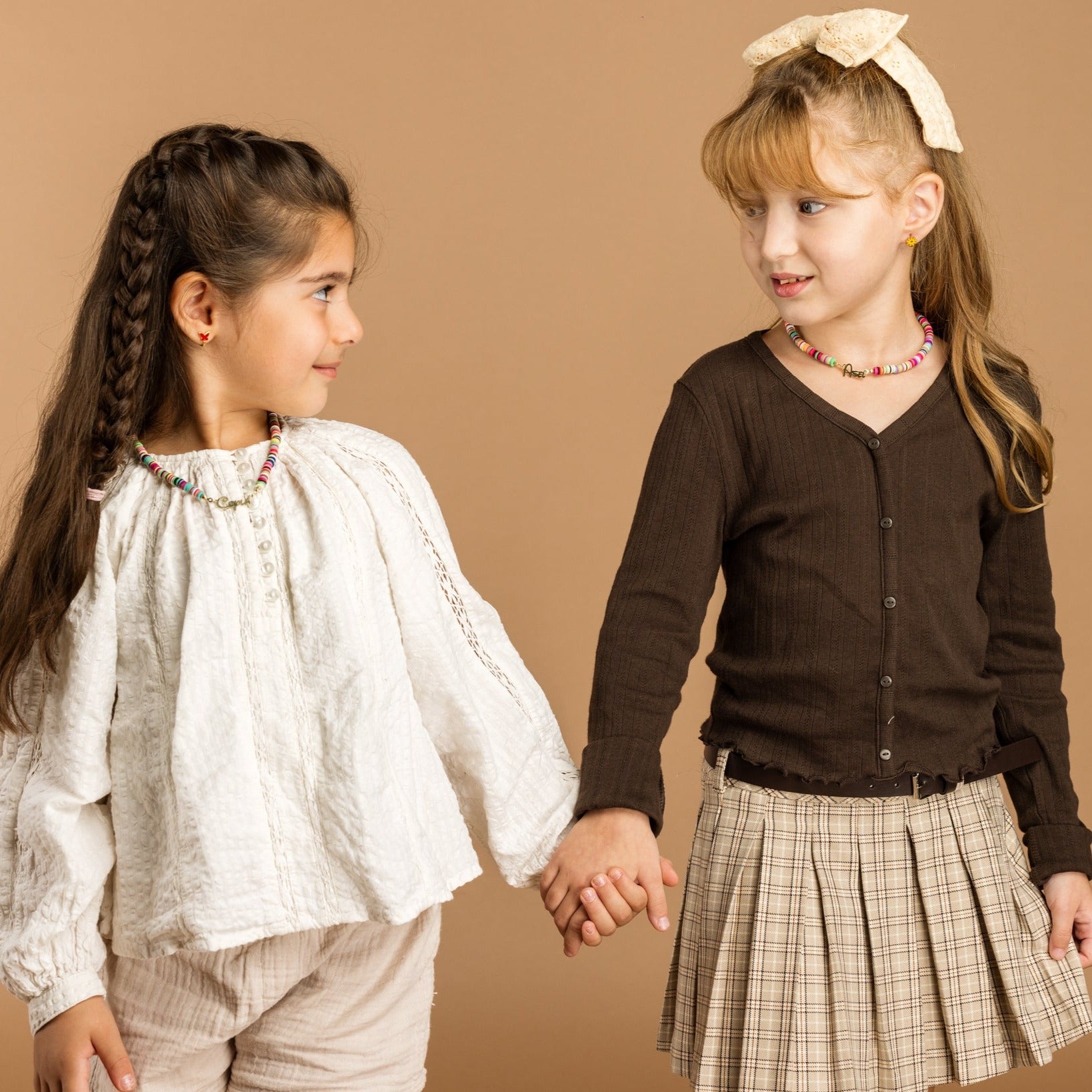 Naamketting voor kinderen met gekleurde fimo kralen - Gepersonaliseerd, Sterling Zilver