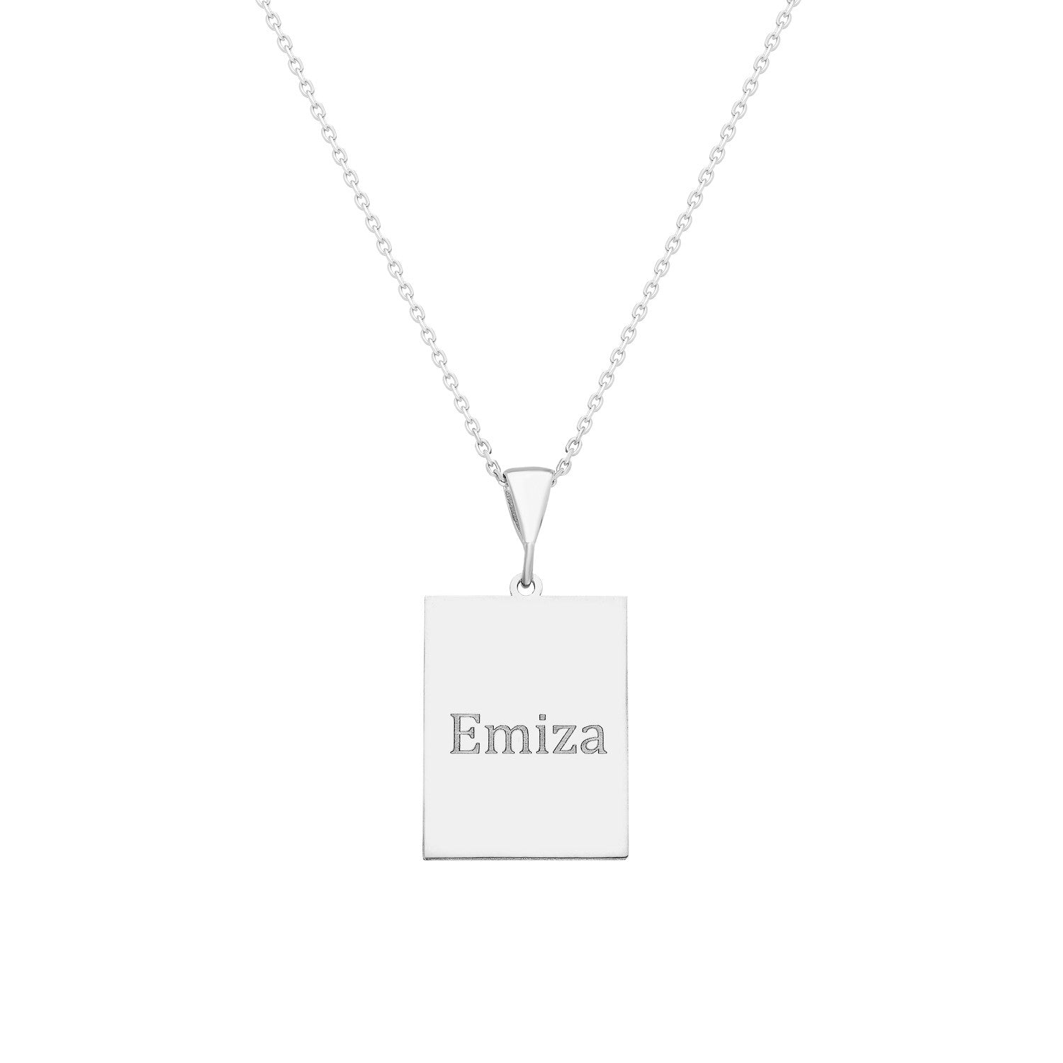 Rechthoek ketting graveerwerk - emiza jewellery