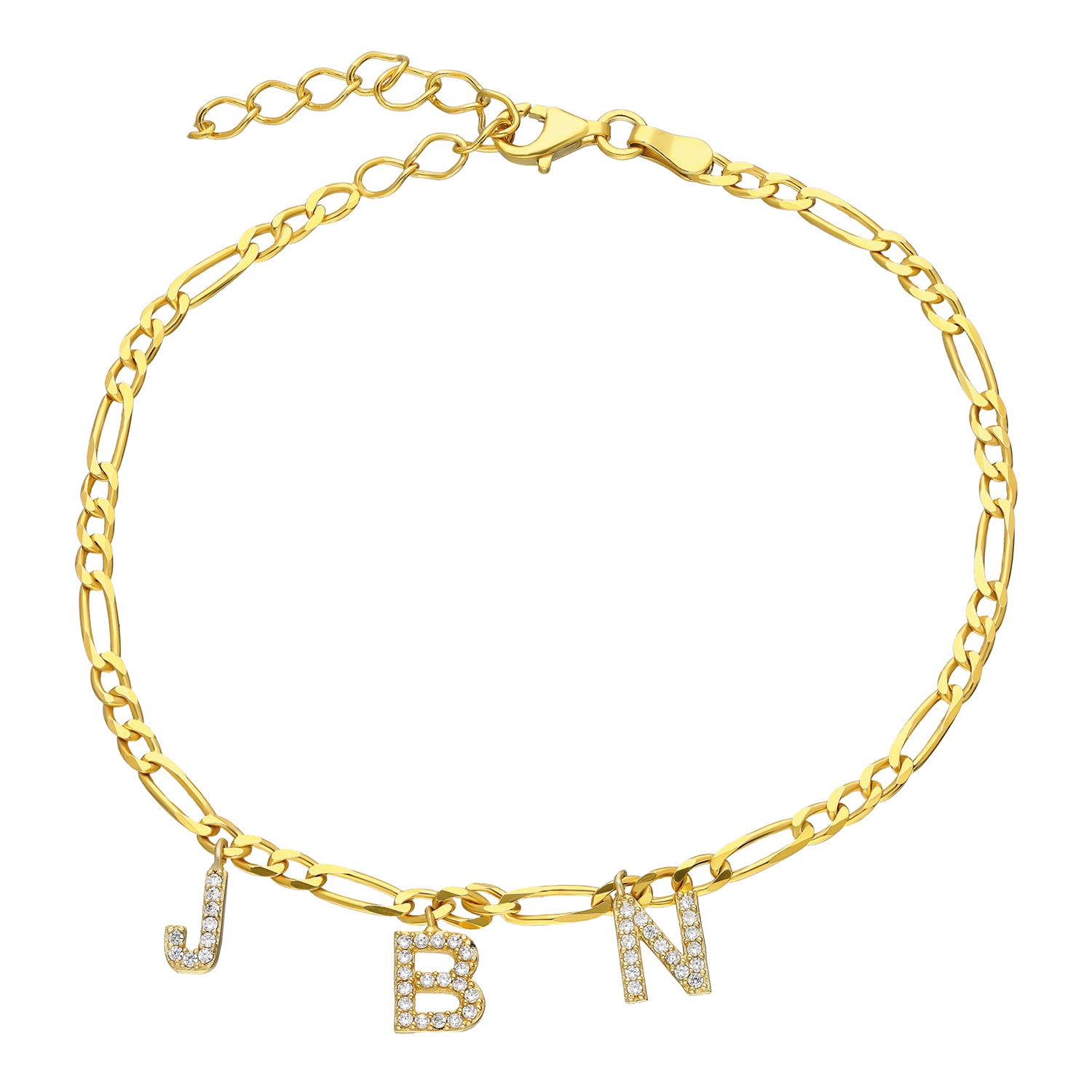 Initiaal enkelband met zirkonia steentjes