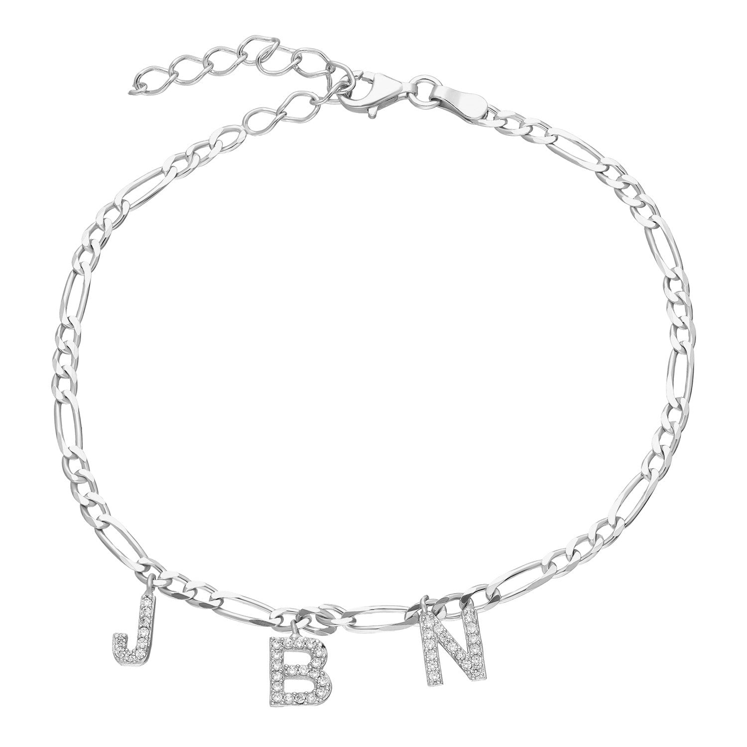 Initiaal enkelband met zirkonia steentjes