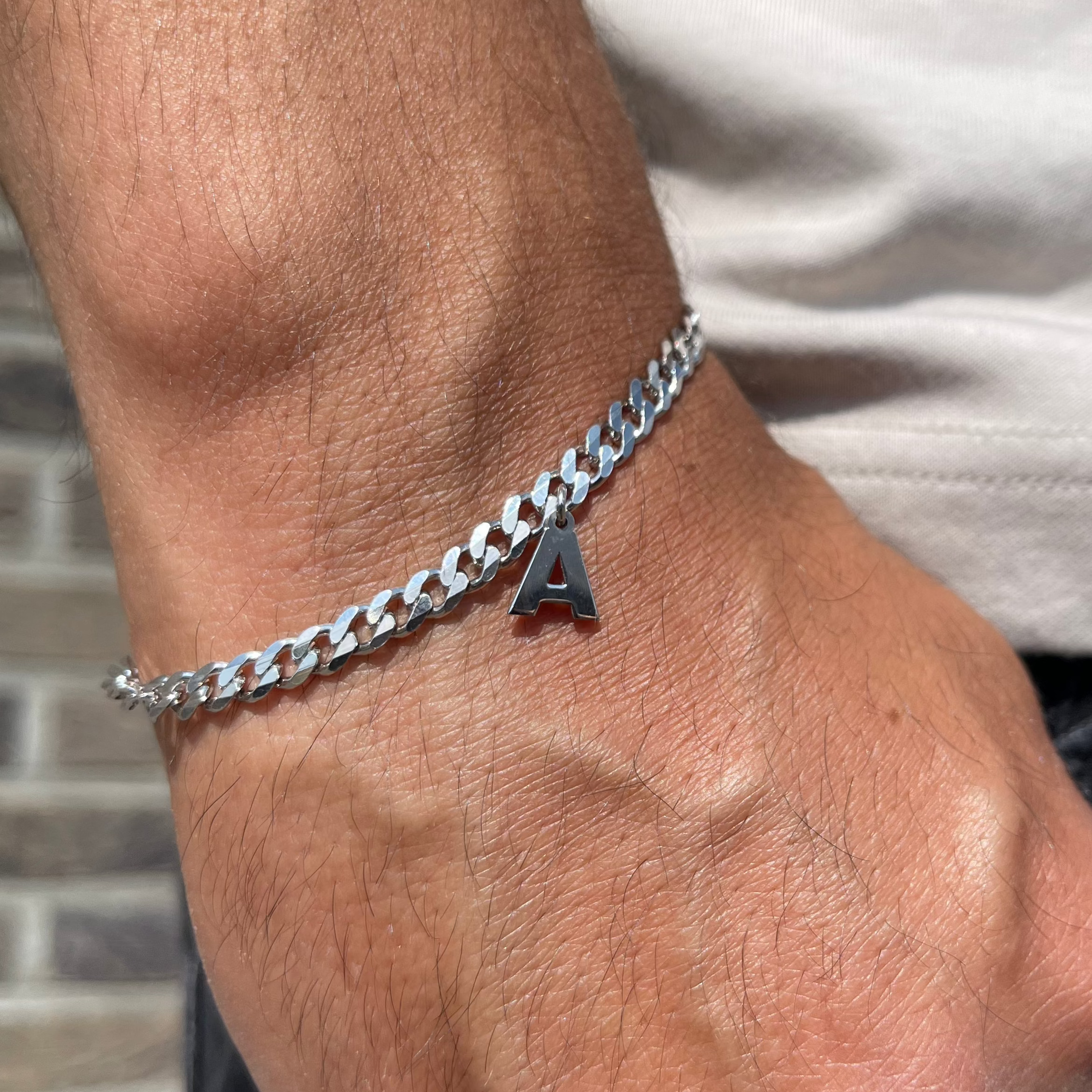 gourmet armband voor mannen met letter