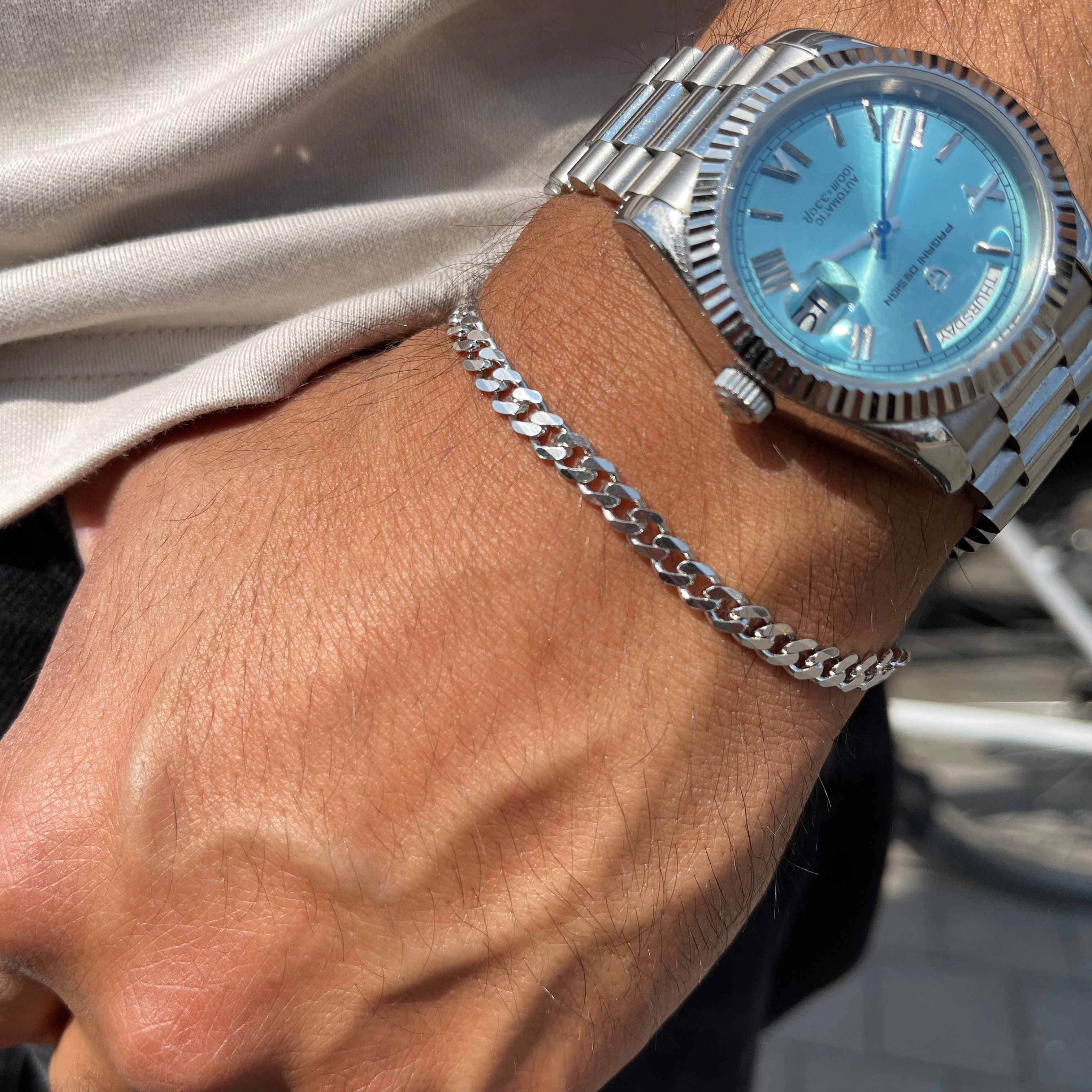 zilveren gourmet armband mannen