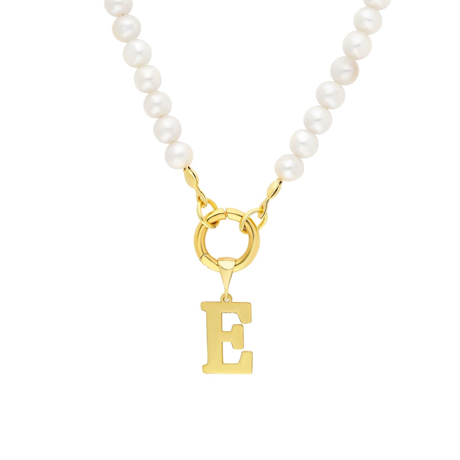 Parel ketting met initiaal / letter - Gepersonaliseerd, Sterling Zilver