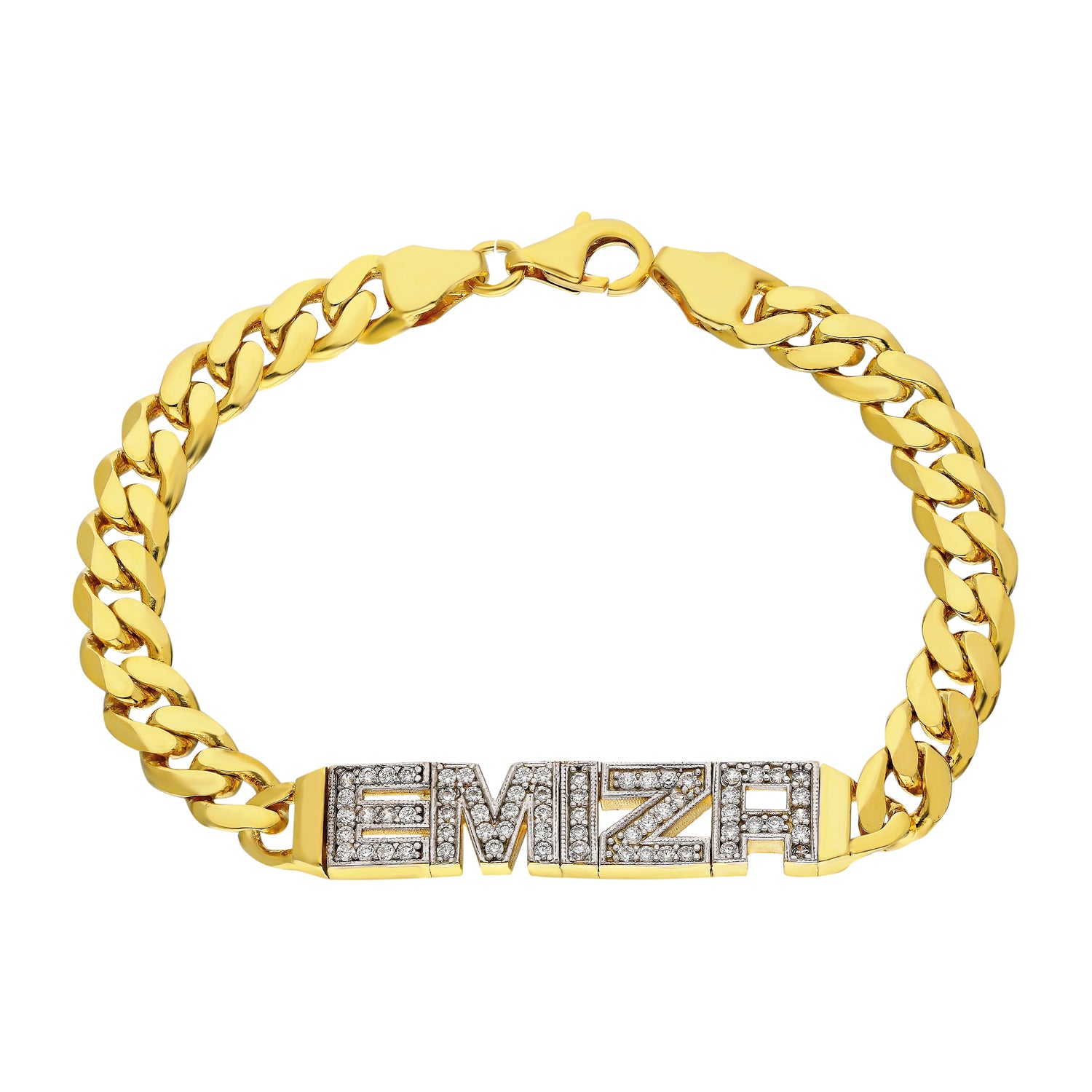 Naam armband drukletters steentjes - emiza jewellery