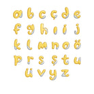 Overzicht van alle bubble 3D ballonletters voor initiaal ketting, 925 sterling zilver met 18K vergulding