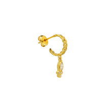 Afbeelding in Gallery-weergave laden, Gevlochten stud hoop met druppel hanger - emiza jewellery
