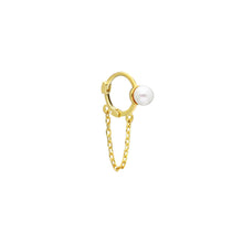 Afbeelding in Gallery-weergave laden, Mini parel hoops met ketting detail-Emiza Jewellery
