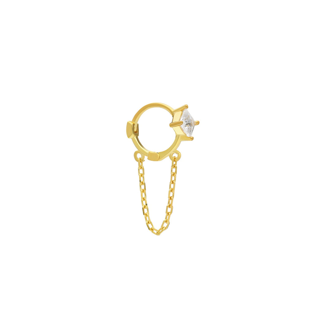 Mini hoop met ketting detail-Emiza Jewellery