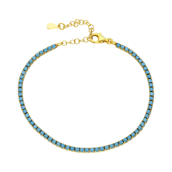 Tennis armband met turquoise zirkonia stenen