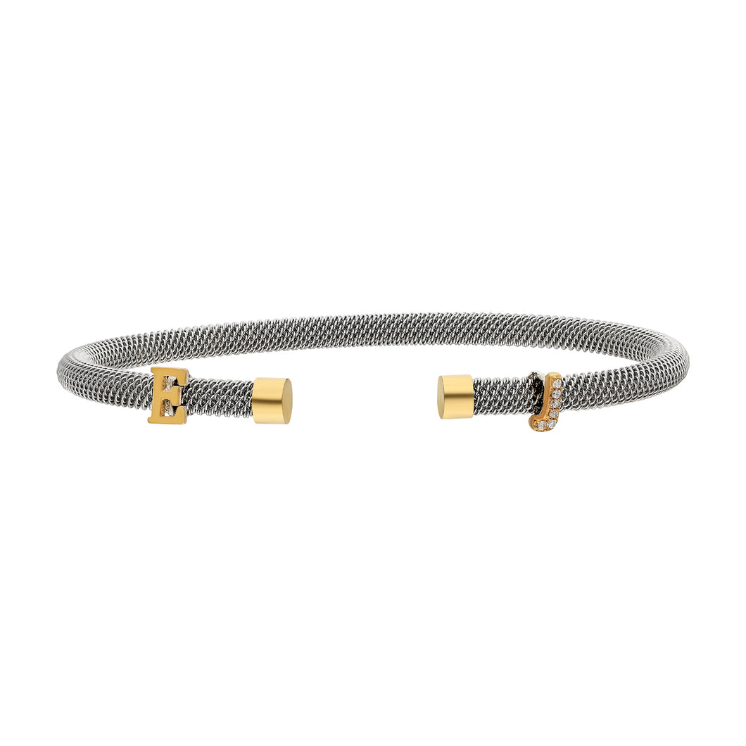 Initiaal armband met of zonder zirkonia steentjes