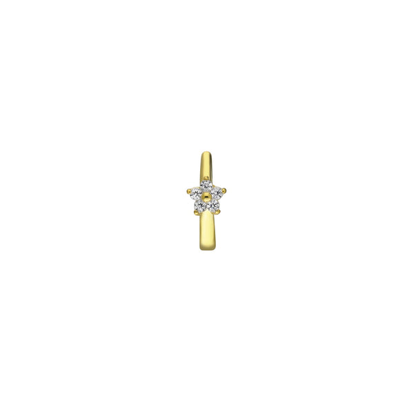 Design hoop met bloemvormig zirkonia stenen-Emiza Jewellery