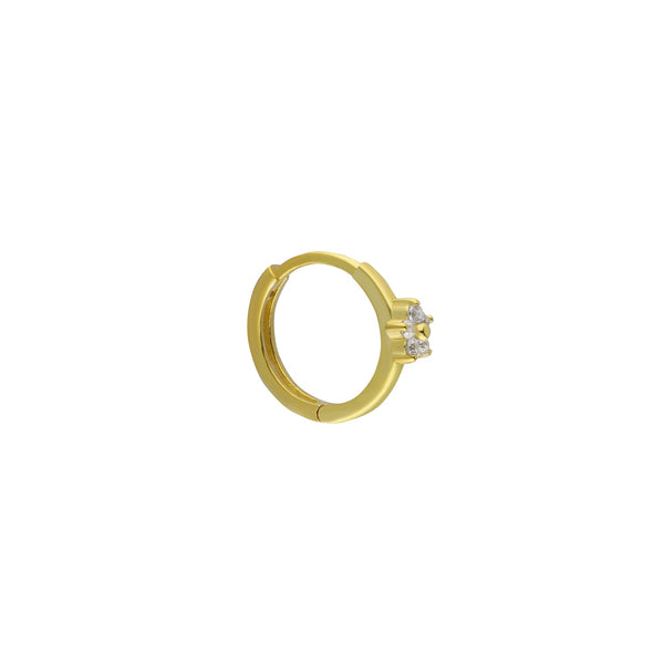 Design hoop met bloemvormig zirkonia stenen-Emiza Jewellery