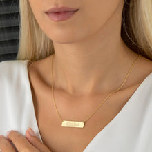 Afbeelding in Gallery-weergave laden, Rechthoek bar ketting graveerwerk - emiza jewellery
