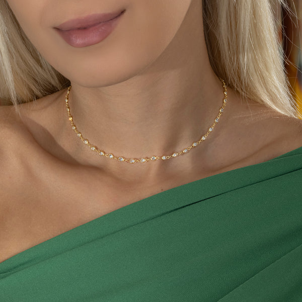 Ketting met steentjes - emzia jewellery