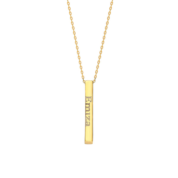 Staaf ketting graveerwerk - emiza jewellery