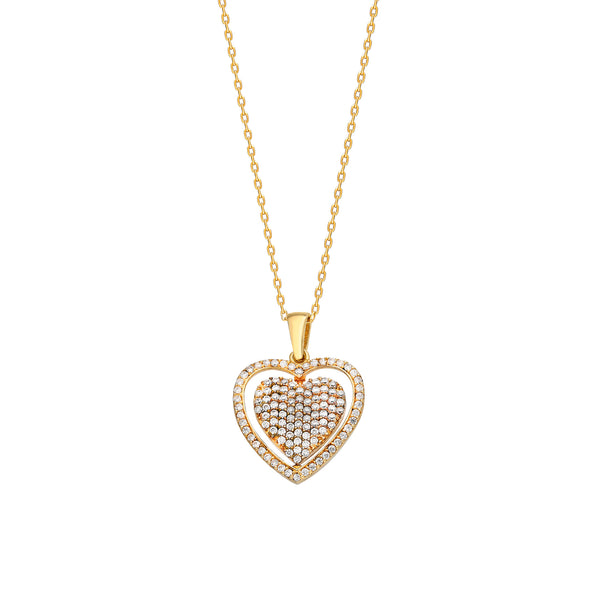 Hartje dubbelzijdig graveerwerk ketting - emiza jewellery