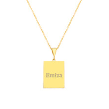 Afbeelding in Gallery-weergave laden, Rechthoek ketting graveerwerk  - emiza jewellery
