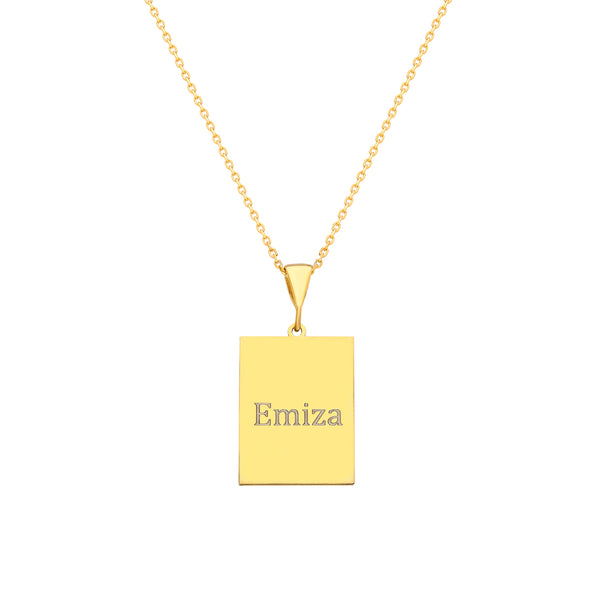 Rechthoek ketting graveerwerk  - emiza jewellery
