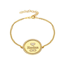 Afbeelding in Gallery-weergave laden, Rond armband met steentjes graveerwerk - emiza jewellery
